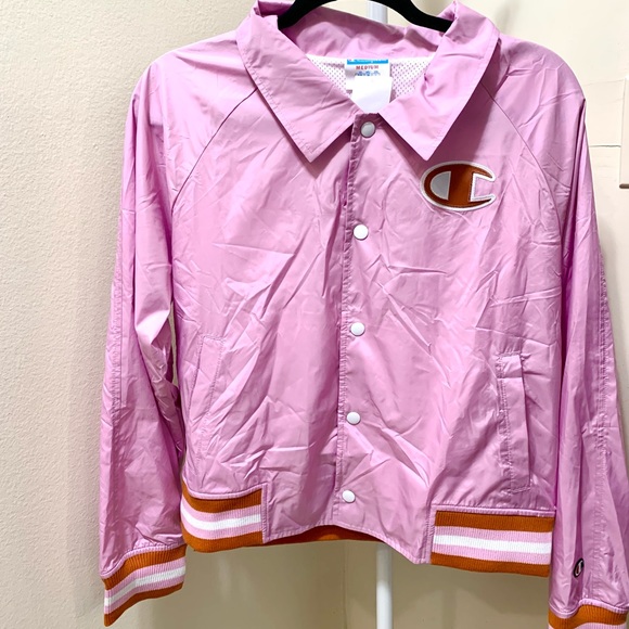 New w/tags Champion Purple Crop Coaches Jacket - Picture 1 of 7